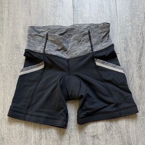 lululemon athletica Black and Gray Bike Shorts